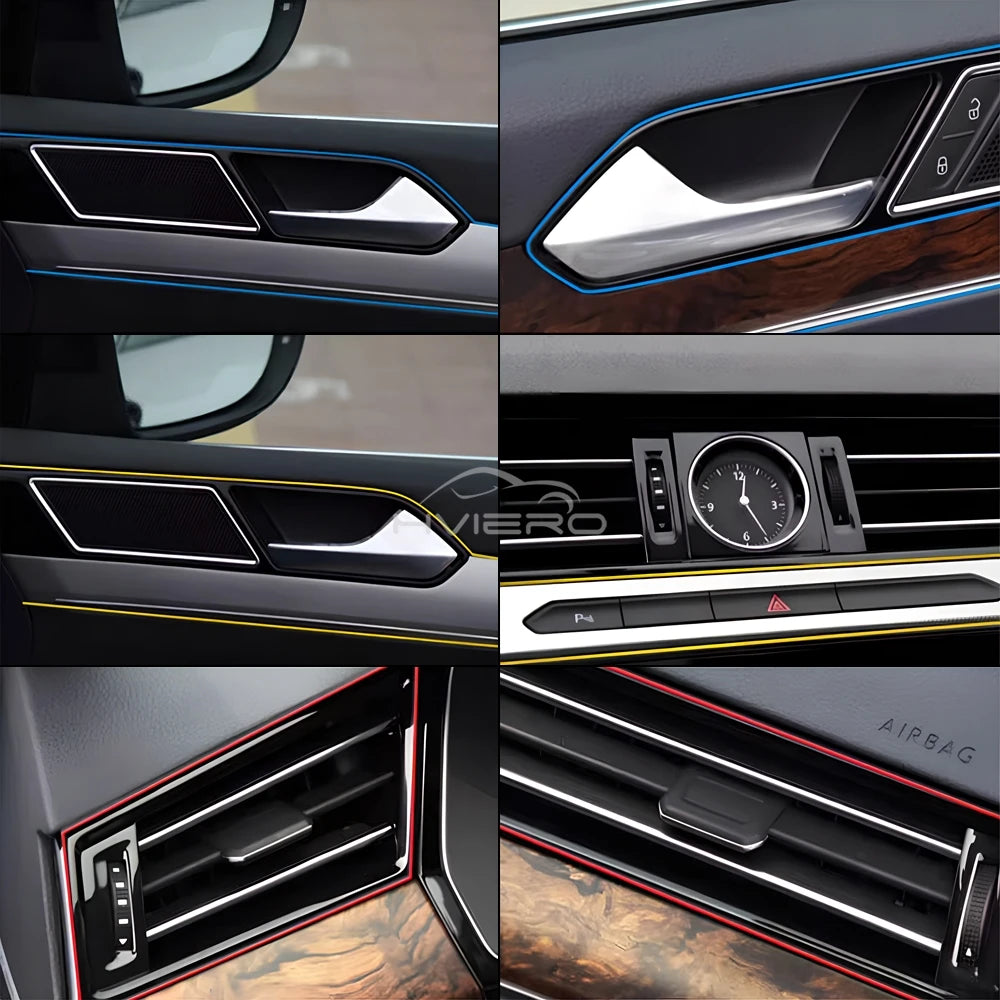 1X Car Moulding Decoration Flexible Strips 5M Interior Auto Mouldings Car Cover Trim Dashboard Door Edgein Car-styling Univer