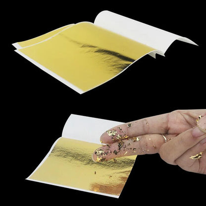 100-200sheets Imitation Gold Foil Paper Leaf Gilding DIY Epoxy Resin Mold Jewelry Making Filling Decorate Resin Crafts Tool