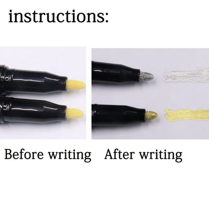 1/2/3pcs Mirror Marker Pen DIY Reflective Paint Pens Mirror Markers Chrome Gold SILVER Copper Color Signature Car Art Craftwo
