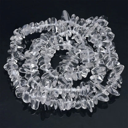 16 inch Natural Stone Beads Chips Beads 5-8mm Irregular Crystal Agate Gravel Beads Diy Bracelet For Jewelly HK058 - White Cry