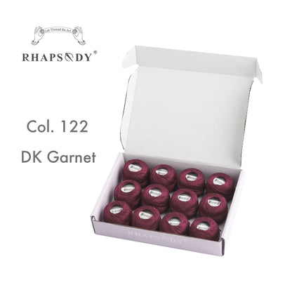 Rhapsody Size #8 Pearl Cotton Crochet Thread Embroidery Craft Needle Cross Stitch Egyptian Cotton Mercerized 12 Balls Set - 1