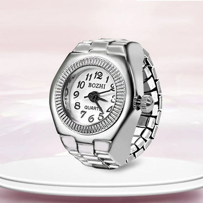 Ring Watch New Creative Alloy Shell Finger Circular Dial Couple Men And Women