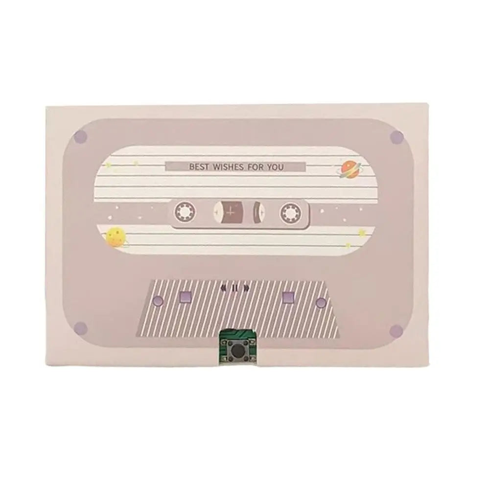Voice Recordable Greeting Card 60 Seconds Recording Time Message Recorder Cassette Recording Voice Tape Greeting Card - D