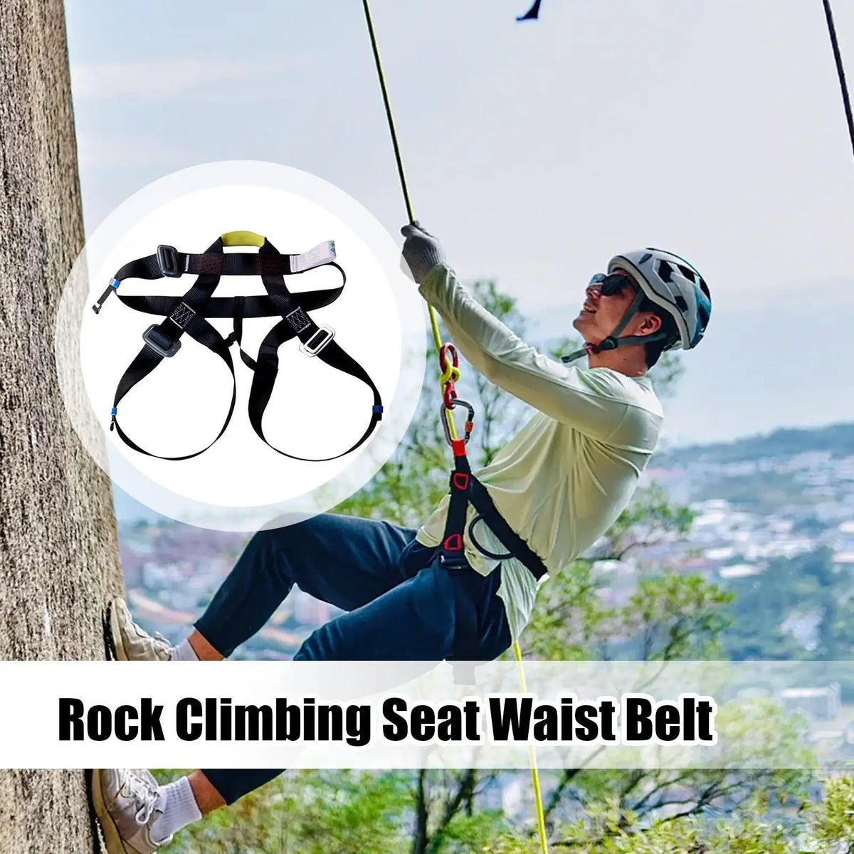 Rock Climbing Harness Lightweight & Ventilated for Sport Climbing Rappelling, UIAA/CE Certified, Adjustable Leg Loops