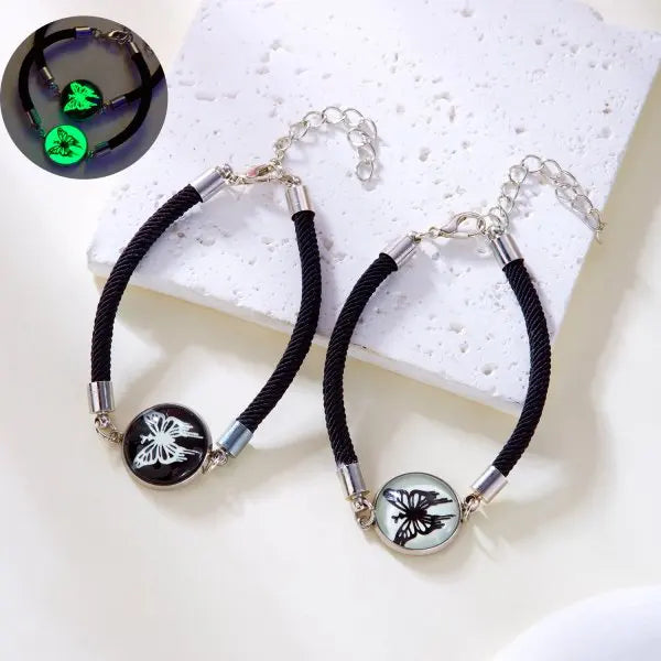 Romantic Luminous Sun Moon Couple Bracelets for Women Men Handmade Braided Rope Matching Bracelet Charms Lover Jewelry Gifts