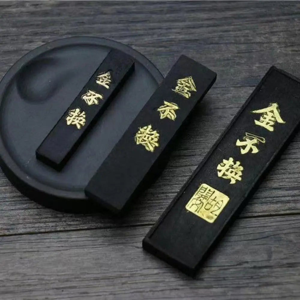 Chinese Calligraphy Ink Stone Handmade Ink Block Ink Stick for Chinese Japanese Calligraphy and Painting (Black)
