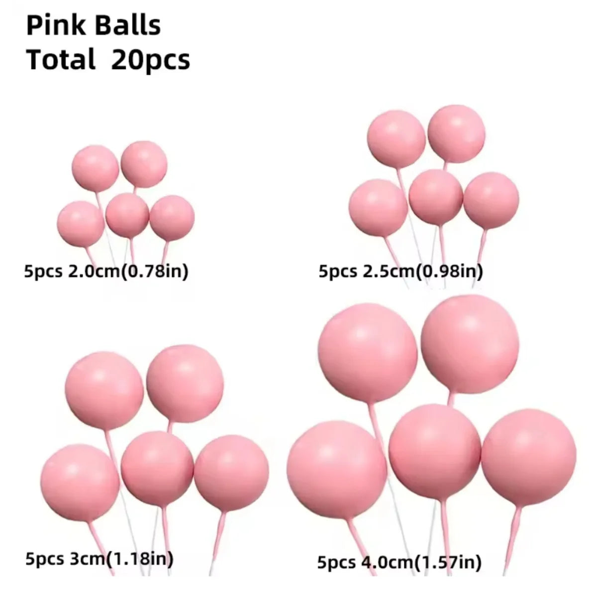 20 Pcs Ball Cake Topper Decorations Mini Balloons Cake Topper Sticks Gold Balls Cake Picks Cake Topper Balls Cake Decorations