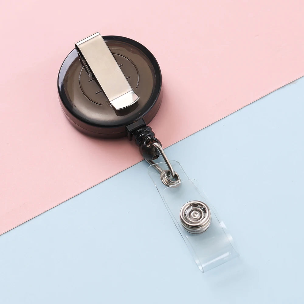 Retractable Steel Cord Pull Reel Keychains Spring Buckle Clasp Wire Rope Key Ring Recoil ID Card Holder Key Chain Multiple To