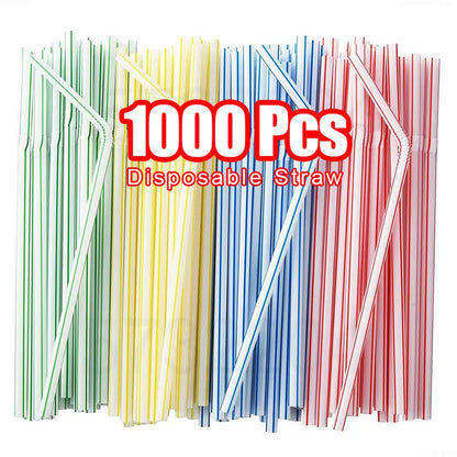 50-1000Pcs Drinking Straws Colorful & Black rietjes Flexible Wedding Party Supplies Drinking Straws Kitchen