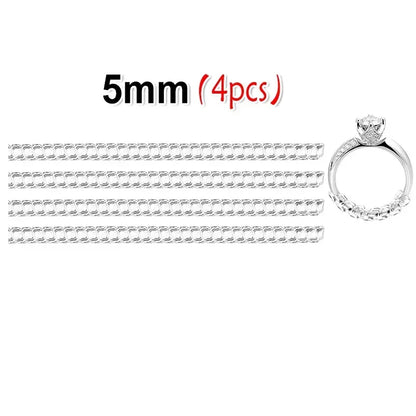 12pcs/Set Ring Size Reducer Tools Spiral Spring Based Rings Adjust Invisible Transparent Tightener Resizing Tool Jewelry Guar