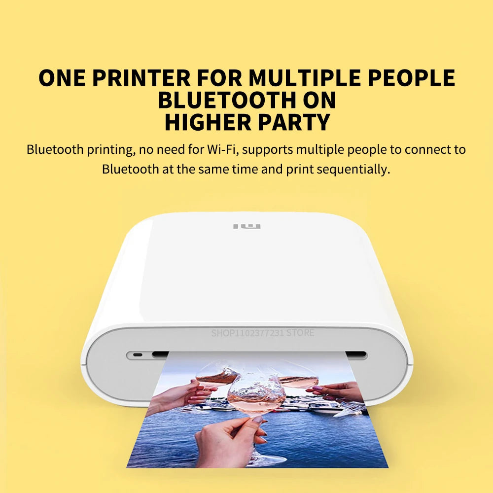 MIJIA AR Printer 300dpi Portable Photo Mini Pocket With DIY Share Picture Printer，case or Photo Paper，Work With Mihome APP
