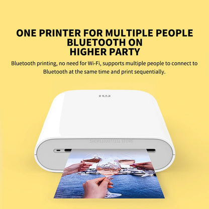 MIJIA AR Printer 300dpi Portable Photo Mini Pocket With DIY Share Picture Printer，case or Photo Paper，Work With Mihome APP