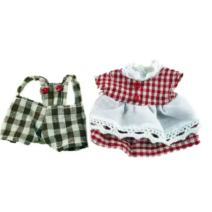 Dress Dollhouse Accessories 1:12 Forest Animal Family Clothes Fashion Daily Wear Casual Outfits Vest Shirt Skirt Pants for Do