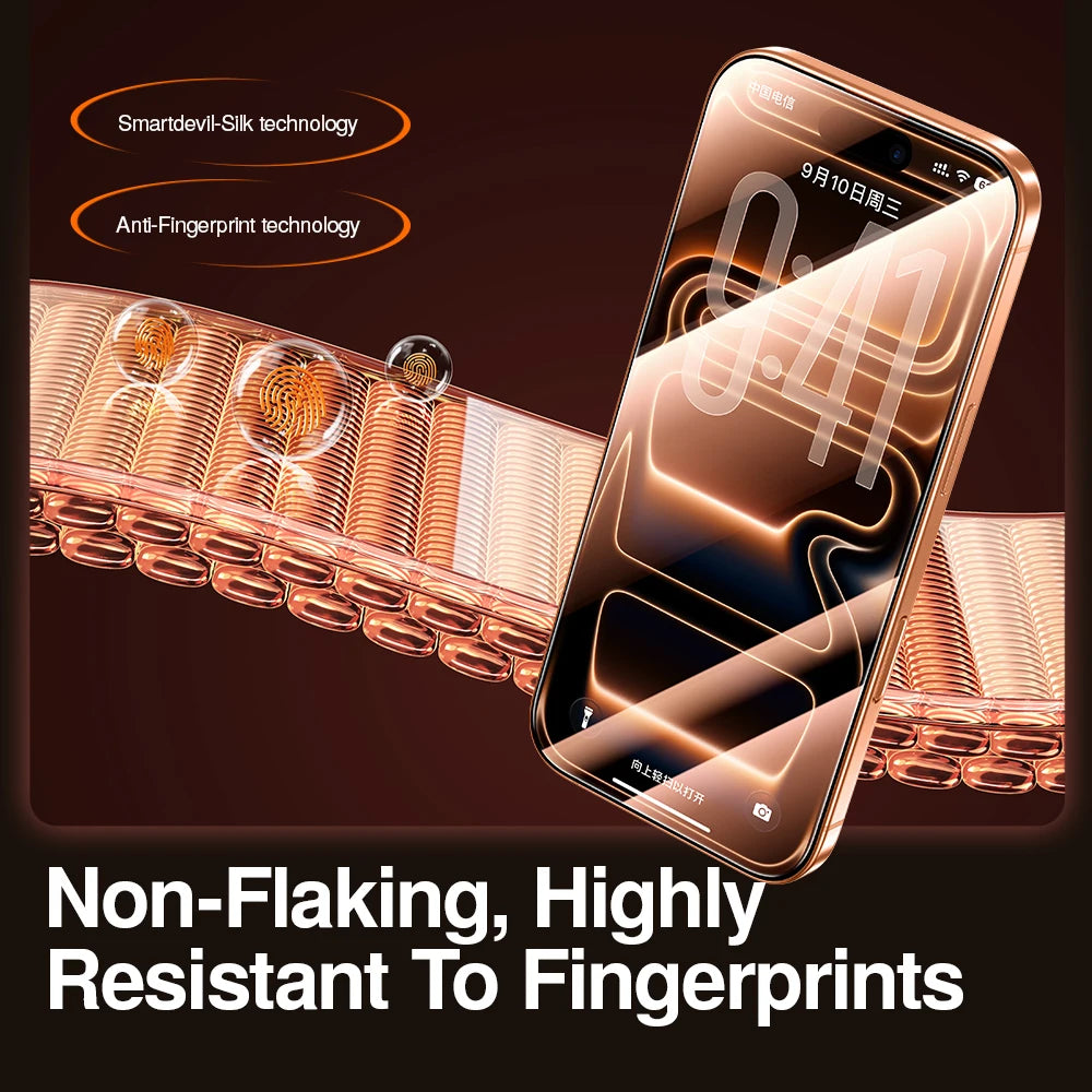 SmartDevil 2/3 pcs Screen Protector HD for iPhone 17 Pro Max 17 Air 16 Anti-fingerprint Tempered Glass Film for iPhone 16 Pro