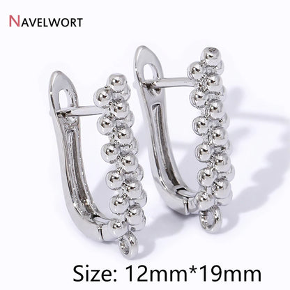 18K Gold Plated Brass Metal Earwires Basic Fasteners,Earring Fixtures,Inlaid Zircon Earring Hooks,Earring Making Supplies - R