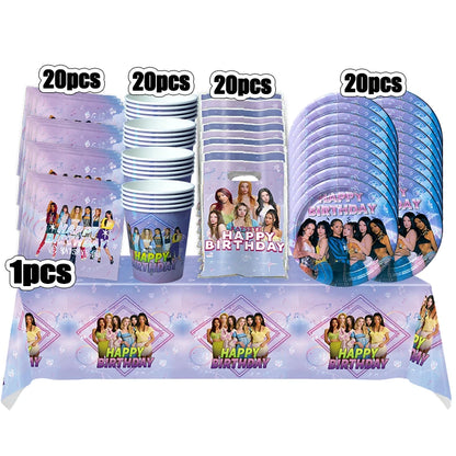 New Katseye Birthday Decoration Superstar Party Favors Stickers Poster Balloons Backdrop Banner Cake Decoration Baby Showe Gi