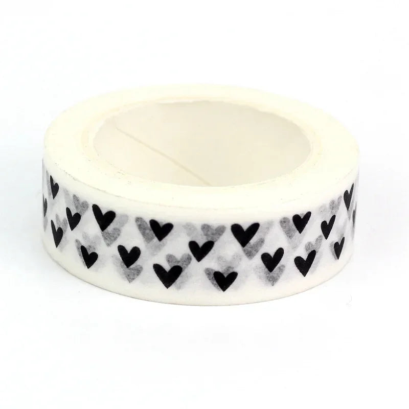 NEW 1PC 10M Decorative Black and White Japanese Washi Tape Set DIY Journaling Adhesive Moon Masking Tape Cute Stationery
