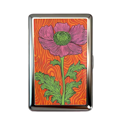 Vintage Style Metal Cigarette Carrying Case Art Deco Design Versatile Card & Cash Case Easy Snap Gift Idea for for Women and 