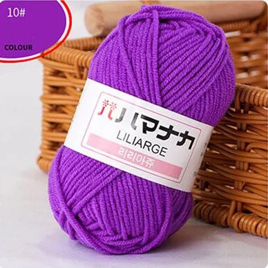 25G Milk Sweet Soft Baby Cotton Knitting Wool Thick Fiber Yarn Velvet Hand Threads for Knitting Wool Crochet Yarn for DIY Swe