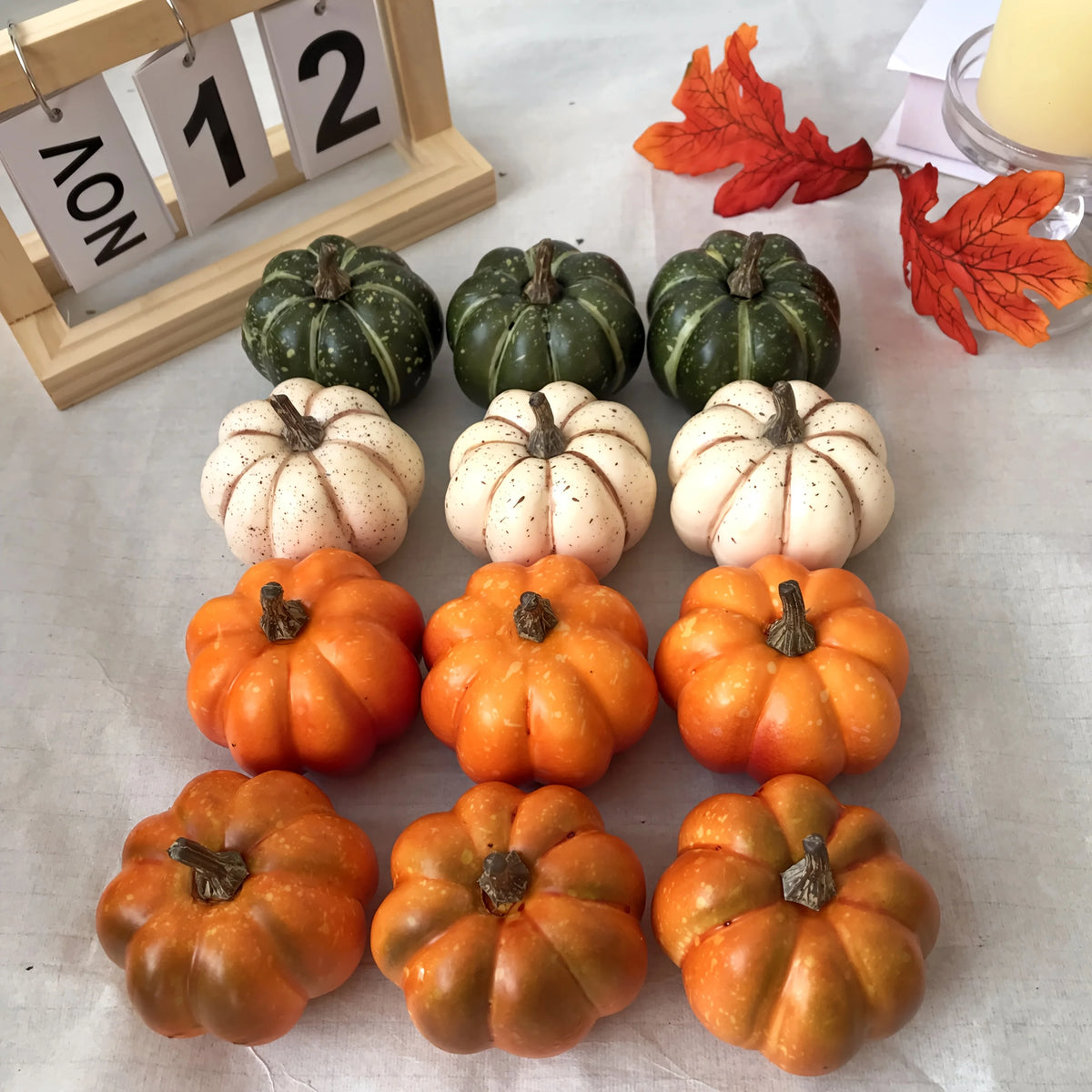 9pcs Autumn simulation pumpkin, DIY decoration, autumn harvest festival decoration, Halloween decoration, party decoration