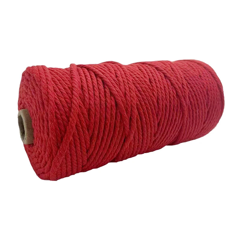 Handmade Boho Decor 4mm 100% Colorful Cotton Cord Rope Thread Twisted Macrame String DIY Home Wedding Decoration Supply 110ya