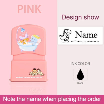 Personalized Kids Name Stamp-Custom Waterproof Seal Stamps for School,Durable Non-Fading Ink, Travel Case & Educational Tools