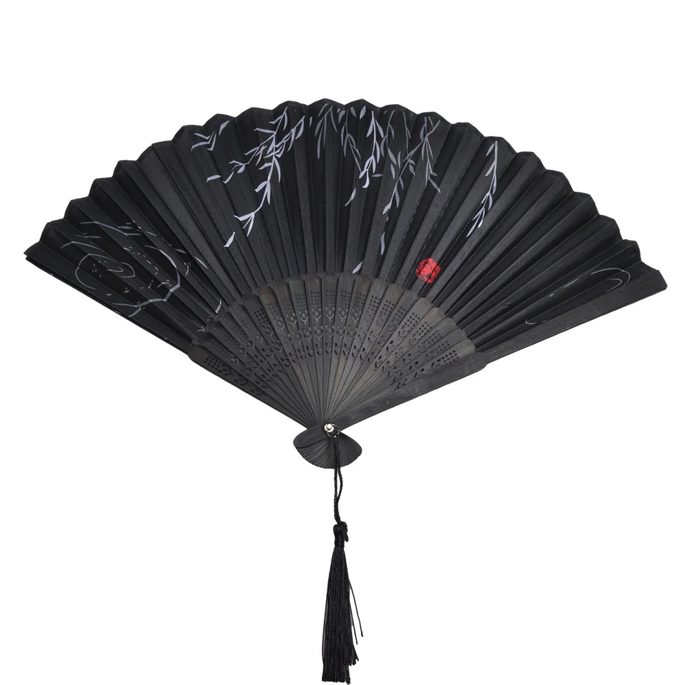 Folding Hand Fan Weddings Traditional Chinese Japanese Korean Art Craft Gift Bamboo Room Dance Props Wood Fans Home Decoratio