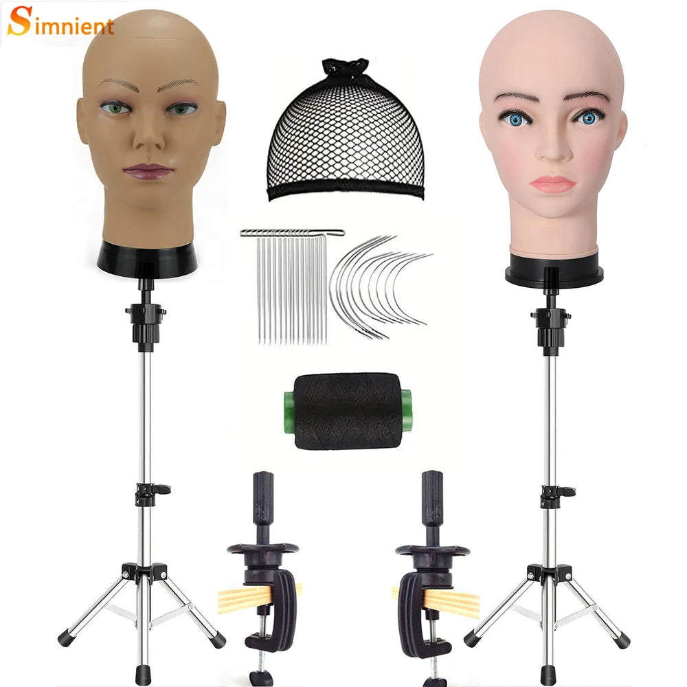 Mannequin Head With Tripod For Making Wig Hat Glasses Mask Display Cosmetology Manikin Head For Makeup Practice Wig Install K