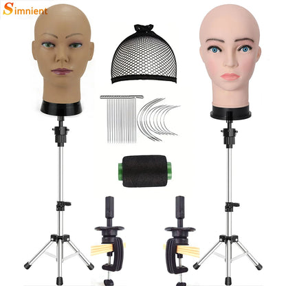 Mannequin Head With Tripod For Making Wig Hat Glasses Mask Display Cosmetology Manikin Head For Makeup Practice Wig Install K