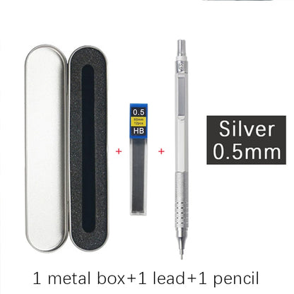 High Quality Metal Mechanical Pencils Set with Lead Refills Drafting Automatic Pencil 0.3, 0.5, 0.7, 2.0mm Pencil for Art Sup