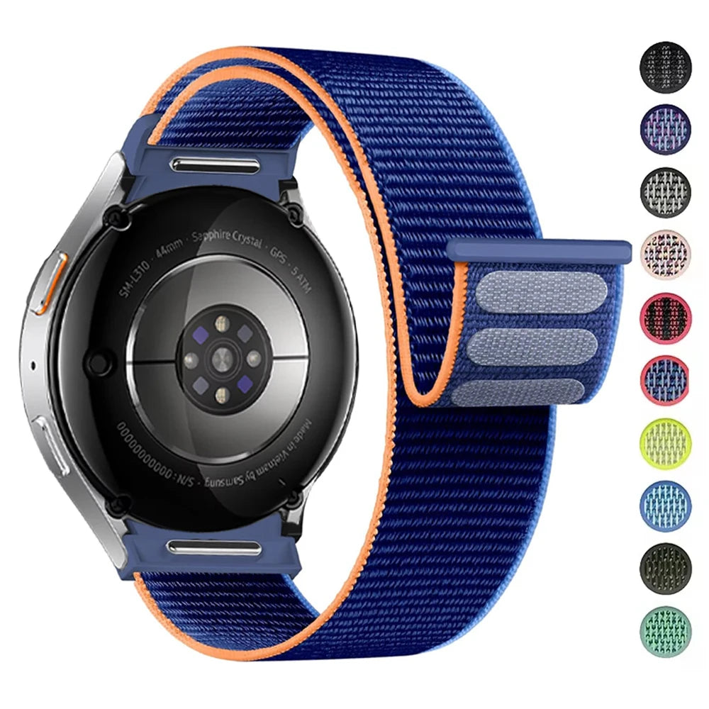 Band For Samsung Galaxy Watch 7/6/4/classic/5 pro 44mm 40mm wrist No Gaps Nylon sport loop correa bracelet Galaxy Watch 7 Str