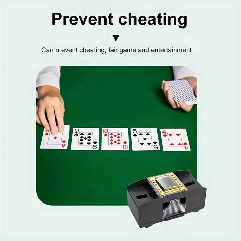 Automatic Poker Card Shuffler Board Games Battery Operated Playing Cards for Shuffle 2 Deck Automatic Hand Crank Home Card Ga
