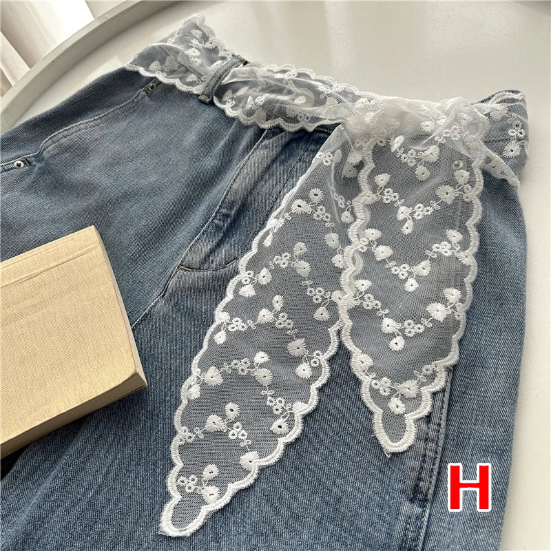 Sweet Lace Elastic Bow Tie Bohemian Waist Chain Belt for Women Fashion Sweater Chain Waist Seal Body Decor Accessories - Styl