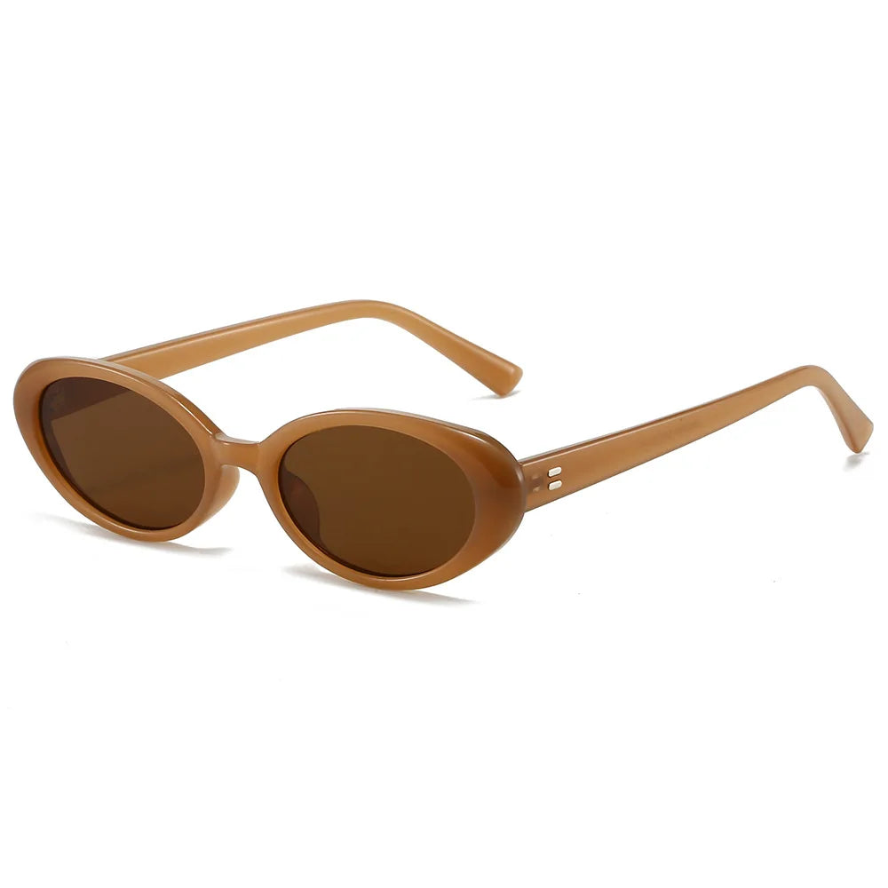 Small Oval Sunglasses for Women's Vintage Design Sun Glasses Shades Female Sexy Retro Punk Men Sunglass Outdoor Trendy Eyewea
