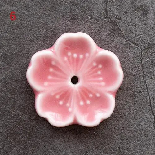 Cherry Blossom Incense Burner Home Ceramic Decor Stick Holder Aromatherapy Censer Office Teahouse Ornament - 6