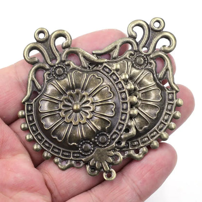 Pendants Wraps Metal Crafts Connectors Rose Flower Filigree Flower For Embellishments Scrapbooking Jewelry DIY Accessories - 