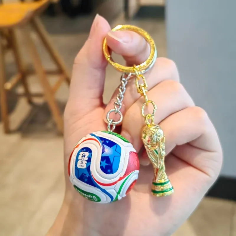 FIFA 26 Years Match Ball Trophy Keychain Model Plastic Mini Soccer Ball Key Ring Bag Charm Sports Fan Souvenir Gift for Adult