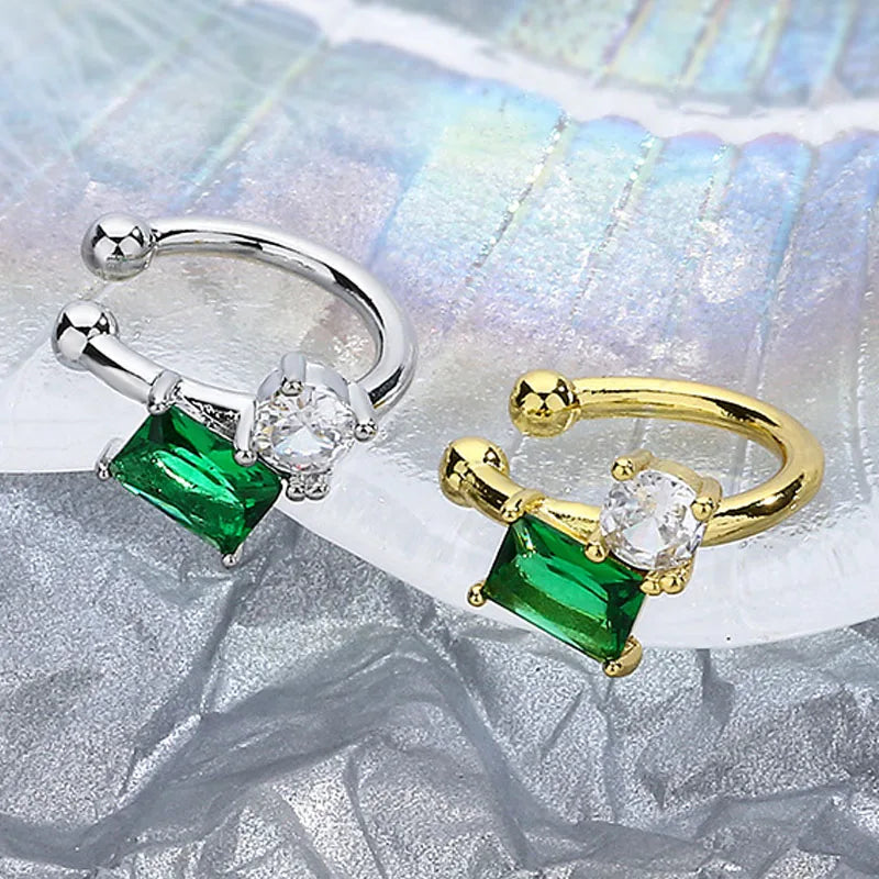 1Pcs Ear Cuff Helix Bone Climber Green Climbing Clip Non Pierced Clip-on Earrings Wrap No Piercing Fake Cartilage Non Pierced
