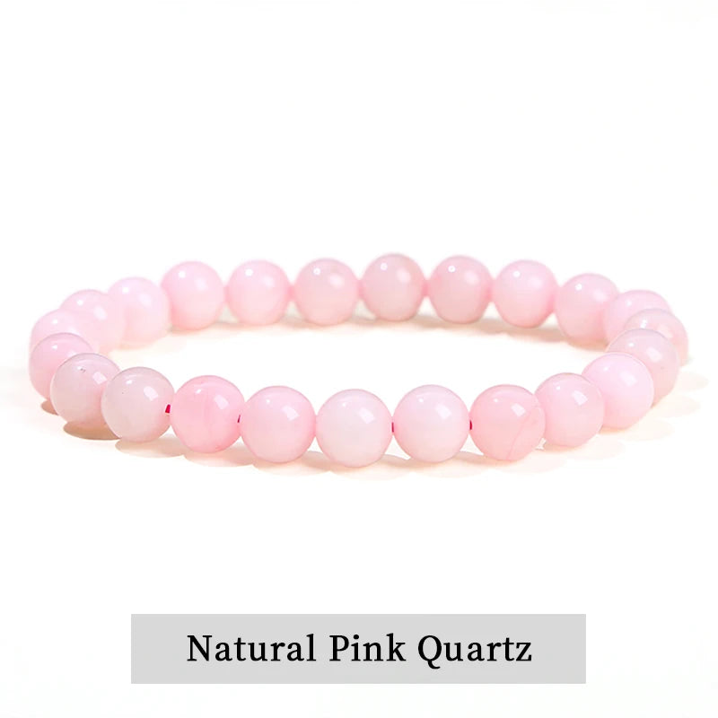 JD Natural Stone Beads Bracelet Amethyst Tiger Eye Crystal Quartz Agate Gem Beads Bangles Women Men Reiki Healling Jewelry Gi
