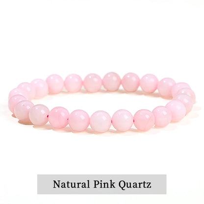 JD Natural Stone Beads Bracelet Amethyst Tiger Eye Crystal Quartz Agate Gem Beads Bangles Women Men Reiki Healling Jewelry Gi