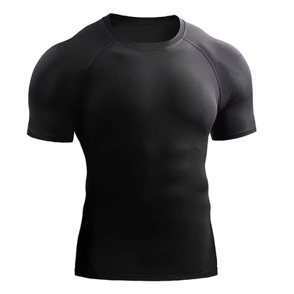 2026 Compression T Shirt Men Summer Sportswear Running T-shirt Elastic Quick Dry Sport Tops Tee Athletic Gym Workout Shirts M