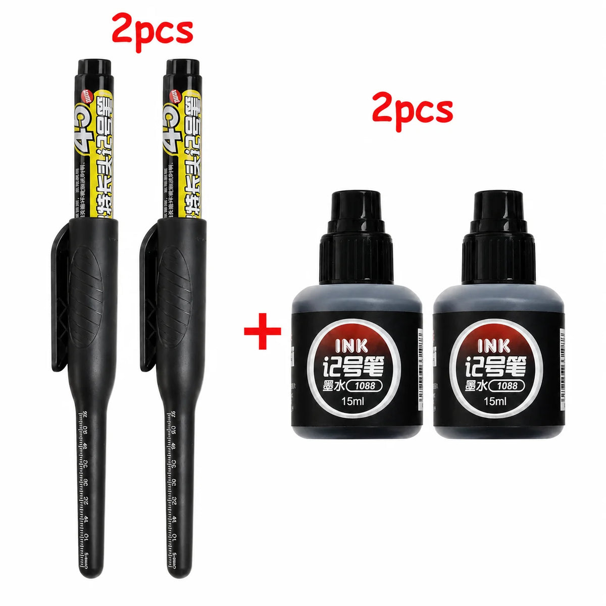 1-6Pcs 45mm Waterproof Long Head Nib Deep Hole Markers Pen Tile Carpenter Pen Multi-purpose for Woodworking Black/Blue/Red In