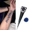 Tattoo Stickers English Word Waterproof Long Lasting Realistic Transfer Temporary Black Letters Feather Body Art For Men Wome