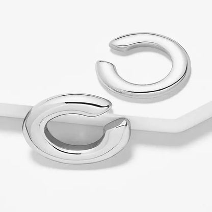 Fake Piercing Earcuff Double Circle Ear Cuff Faux Earrings for Women Man Hiphop Vintage Cuffs Earclips Accessories Korean Fas