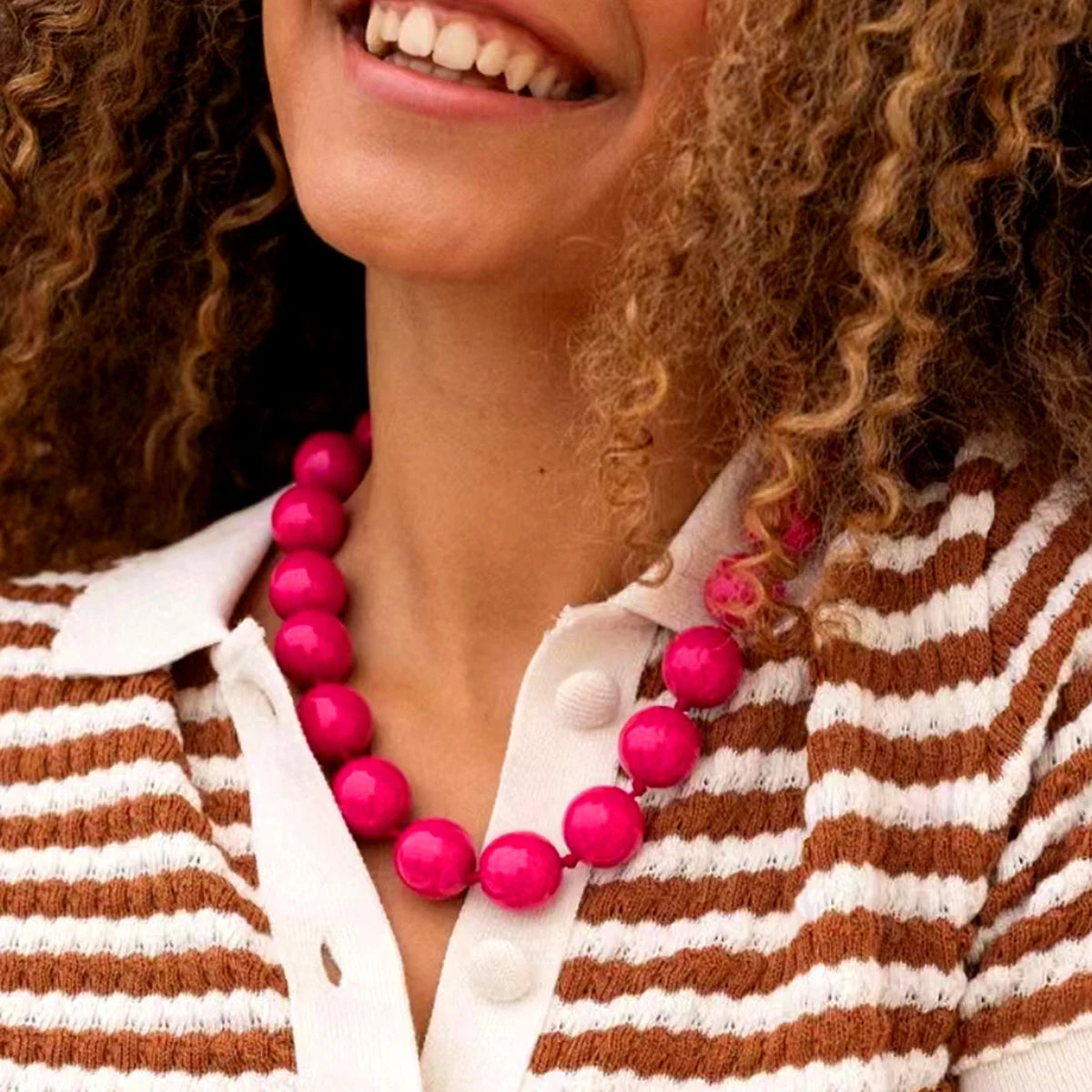 Docona Bohemia Bead Round Colourfulne Neckalce for Women Fashion Banquet Adjustable Geometric Holiday Jewelry Party Gifts - 2