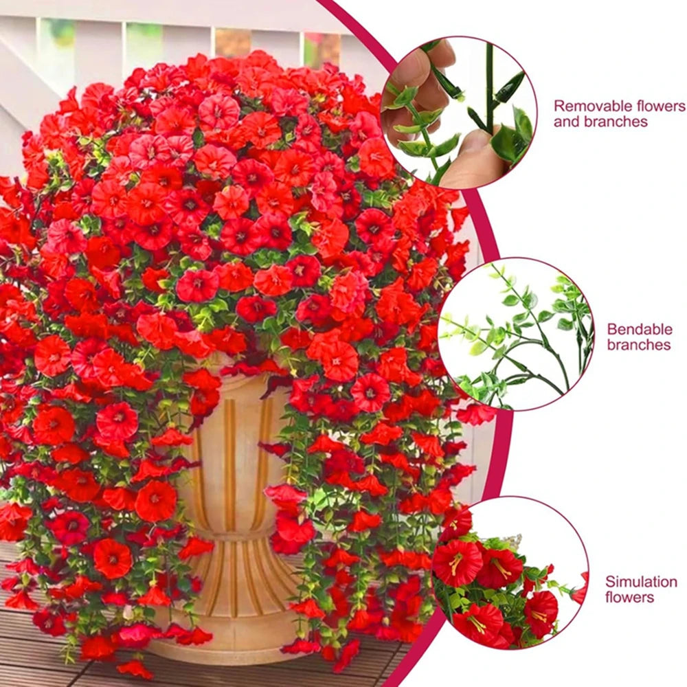 1/2Pcs Artificial Flowers Vine Morning Glory Wedding Bridal Home Room Table Festival Decor Outdoor Yard Garden Arch DIY Gift 