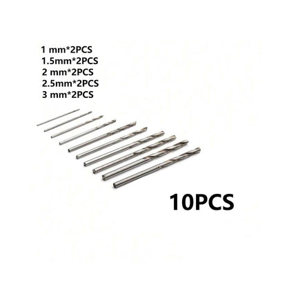 49pcs 0.2-3.4mm Hand Drill Set Mini Aluminum Hand Drill Bit Jewelry Craft Hand Manual Drill Woodworking Tools Drill Bit - Sil