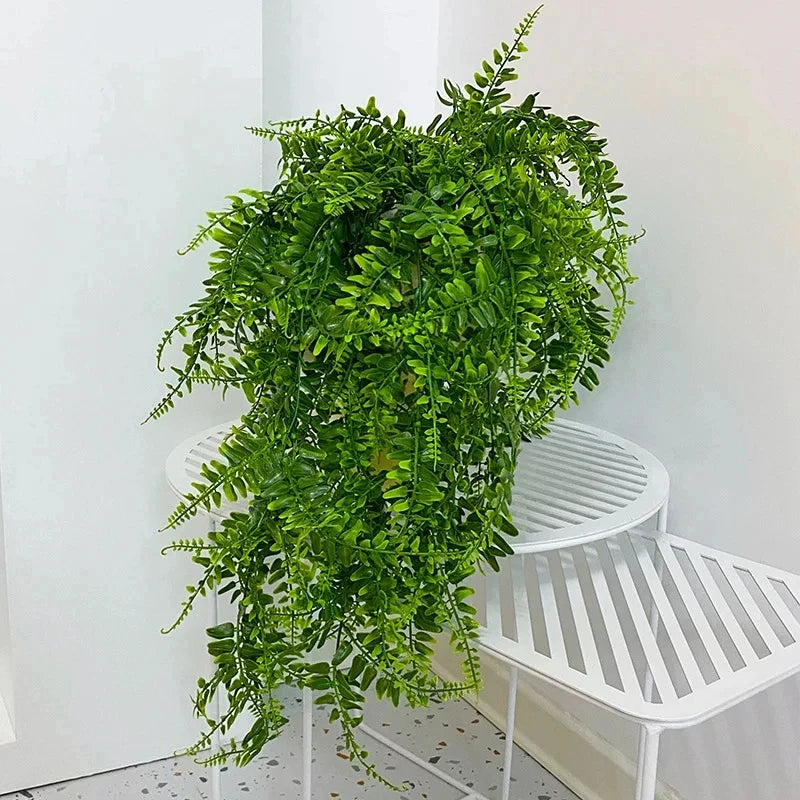 Persian fern Leaves Vines Home Room Decor Hanging Artificial Plant Plastic Leaf Grass Wedding Party Wall Balcony Decoration