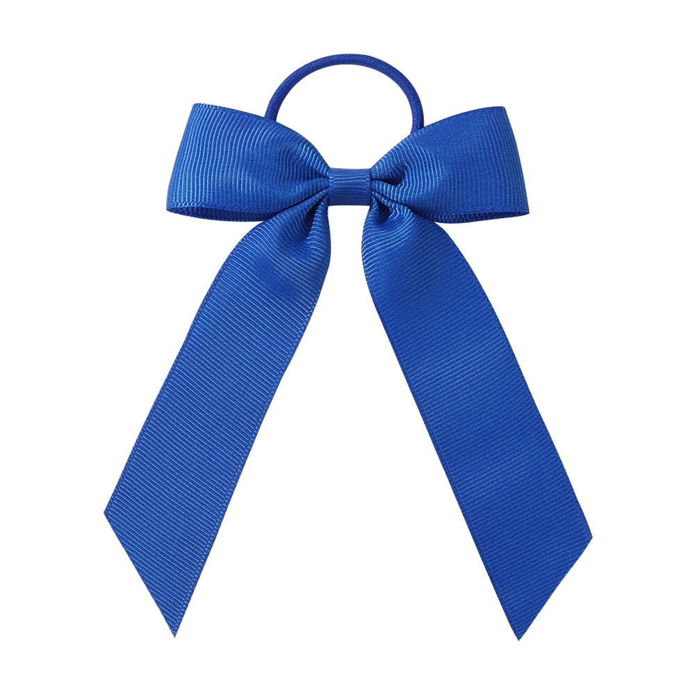 1PC Solid Color Ribbon Pigtail Hair Bows Elastic Hair Bands Holders Ties Hair Accessories for Baby Girls Infants Toddler
