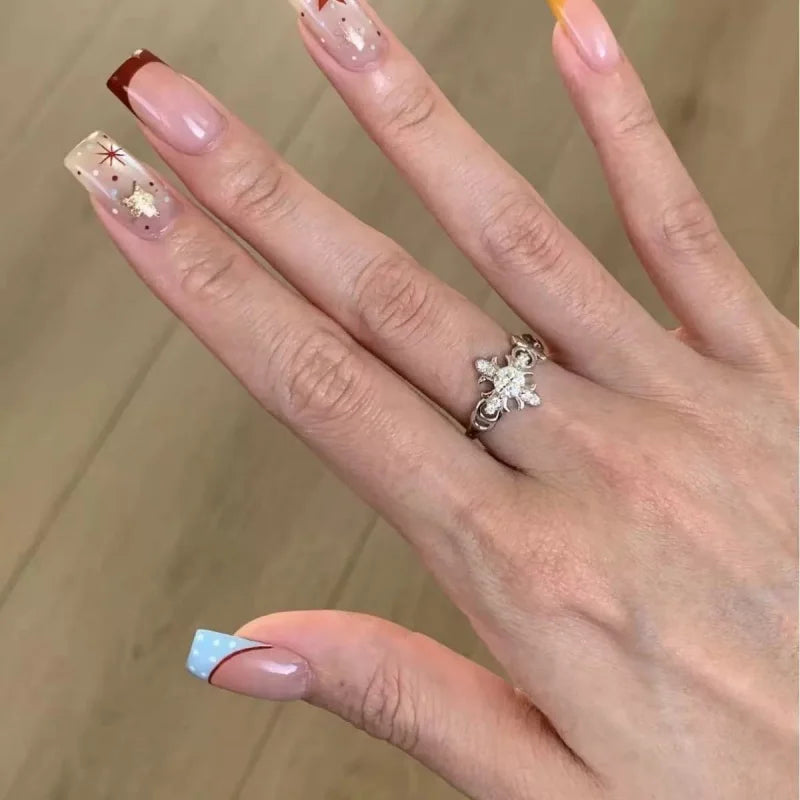 Fashion Zircon Cross Opening Rings for Women Classic Fine Jewelry Minimalist Personality Accessories